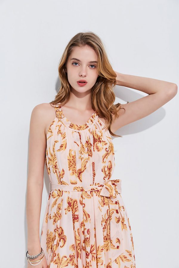 Cut shoulder pattern strap long