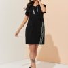 Hat rope LOGO pocket hooded dress