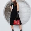 Turtleneck knit sleeveless dress