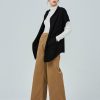 Short-sleeved knit hooded coat