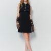 Satin collar button level sleeveless