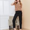 Solid color styling belt pants