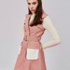 Lapel patchwork vest long coat