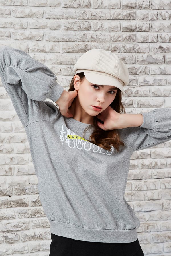 Casual printed puffy sleeve top
