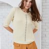 Bright diamond twist knit top