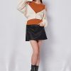 Leather skirt with fog texture