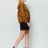 Casual hooded drawstring pocket top
