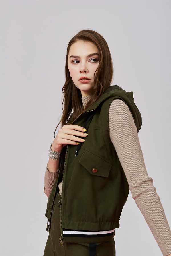 Personalized hooded vest jacket
