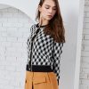 Checkered round neck jacket