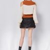 Leather skirt with fog texture