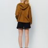 Casual hooded drawstring pocket top