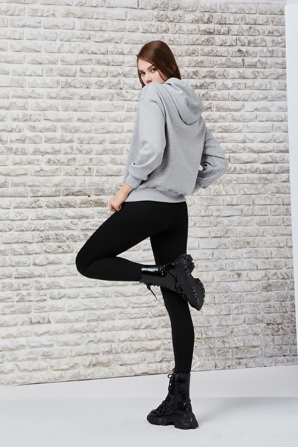 Rose monogram print hooded top
