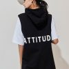 Hooded sports style fake two-piece dress