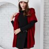 Short-sleeved knit hooded coat