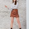 Leather skirt with fog texture
