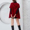 Short-sleeved knit hooded coat