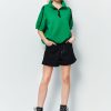 Casual high-waisted stereo belt shorts