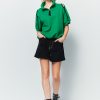 Casual high-waisted stereo belt shorts