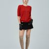 Bright diamond twist knit top