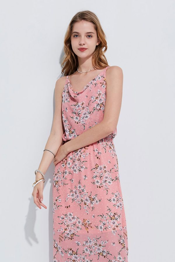 Long dress with waistband back