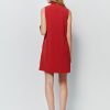 Satin collar button level sleeveless