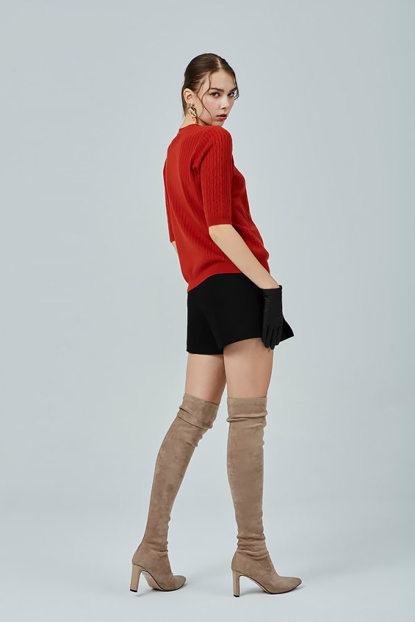Bright diamond twist knit top