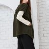 Short-sleeved knit hooded coat